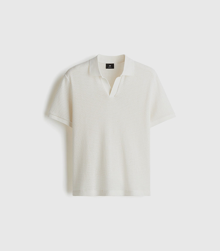 Regular Fit Hole-knit polo shirt
